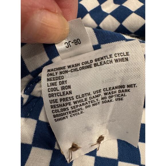 Uniqlo x Disney Mickey Mouse Open Collar Short Sleeve Camp Shirt XS Blue Checked - Picture 6 of 9